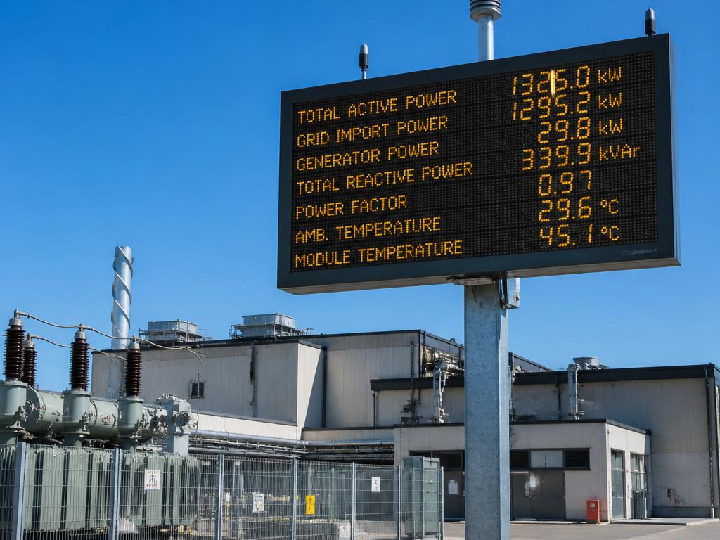 Energie- und Verbrauchswerte – NOVOTRON Großanzeige im Einsatz