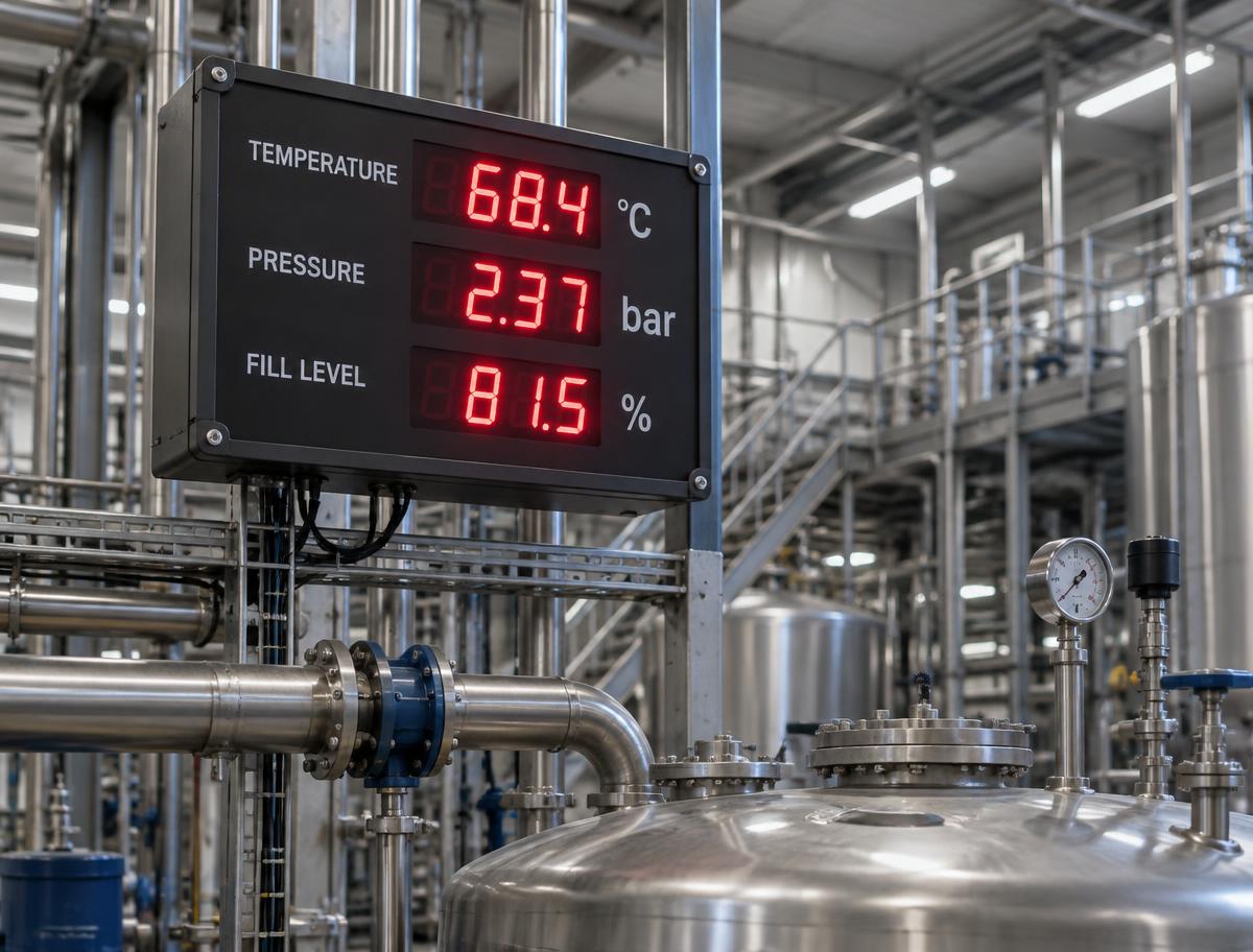 Temperatur, Druck, Füllstand – NOVOTRON Großanzeige im Einsatz